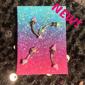 Eyebrow Piercing Barbell Curved Bent Banana Body Jewelry Emo Punk Goth Egirl NEW